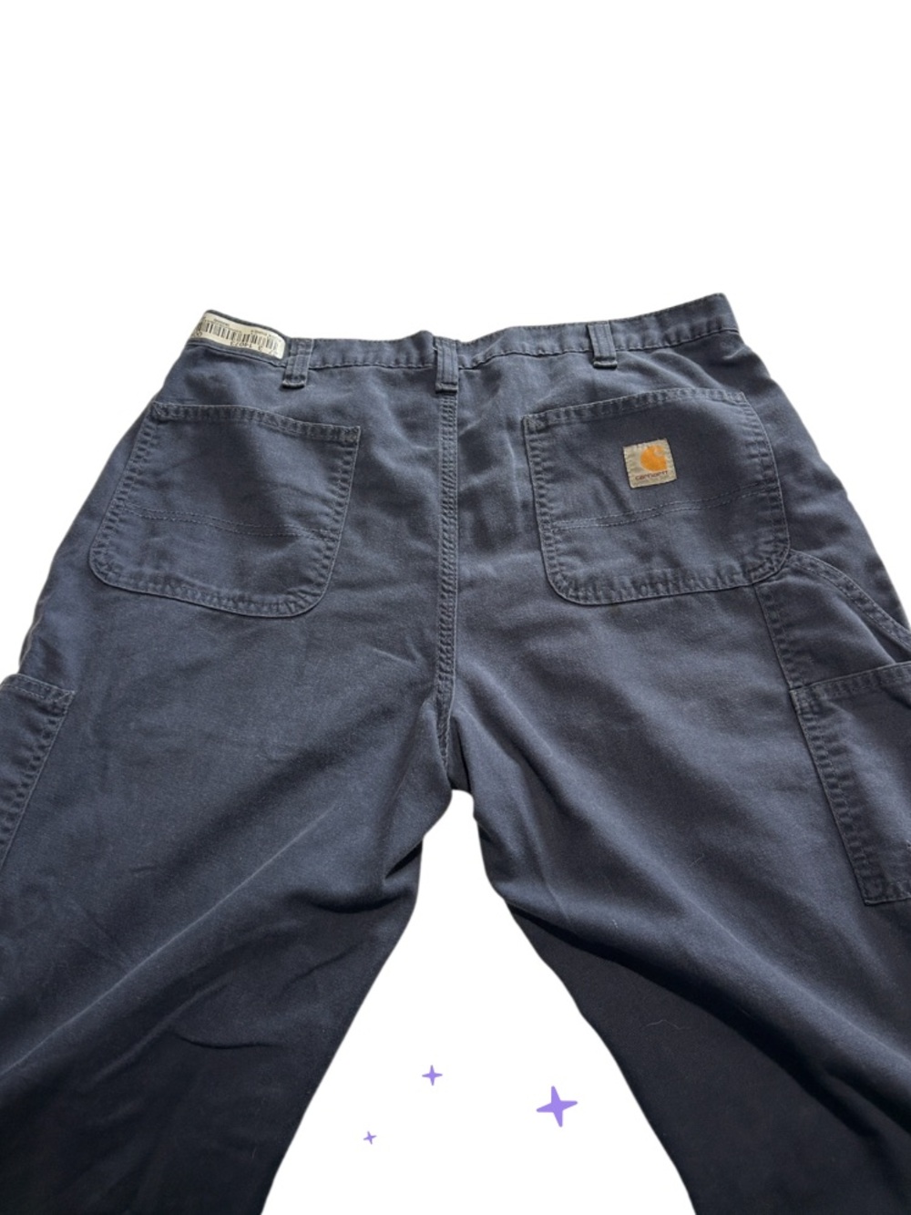 Carhartt VTG 90’s Dungaree Fit Carpenter Pants Canvas Cotton Navy Mens Sz 36/34